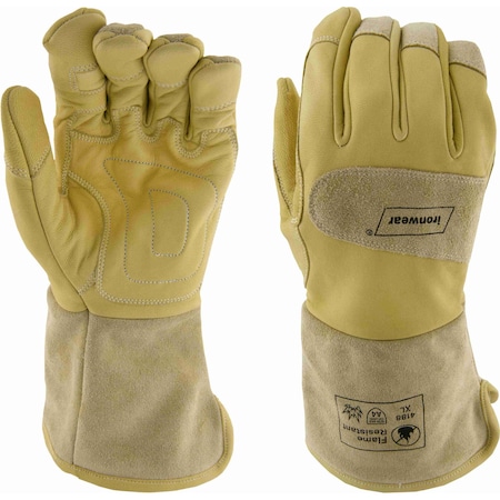 Ironwear A4 Cut Resistant Kevlar Lined Goat Grain Leather FR Electrical Gloves, 2X-Large 4188-2XL