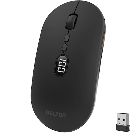 Delton Wireless Ambidextrous Optical 2.4 GHz Mouse, Black S16