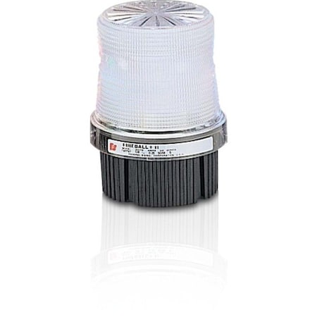 Federal Signal Strobe Light, Clear, Strobe Tube, 24V DC, 80 FPM, 4 3/32 in Dia., 1/2 in NPT Pipe or Surface FB24STHI-024C-CN