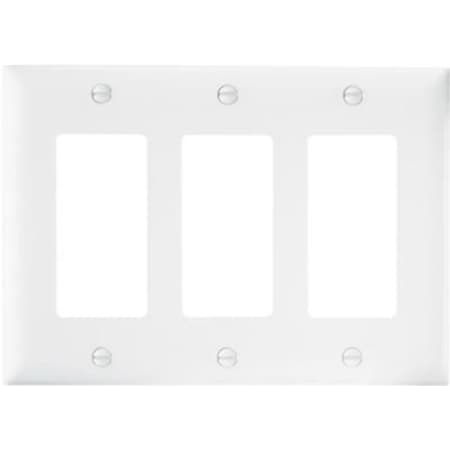 Legrand TradeMaster TP Wallplate, 4.7 in L, 3 -Gang, Nylon, White TP263WCC12