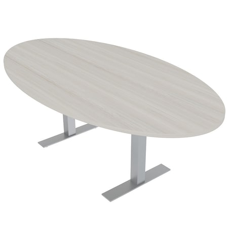 Skutchi Designs 6ft Conference Table With Power Unit | 4 Person Modular Oval Meeting Table | Harmony Series HAR-OVL-48X72-T-K458-NA