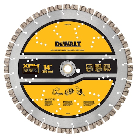 Dewalt DiamondSawBlade, Diam:14", Thick:0.13" DW47424