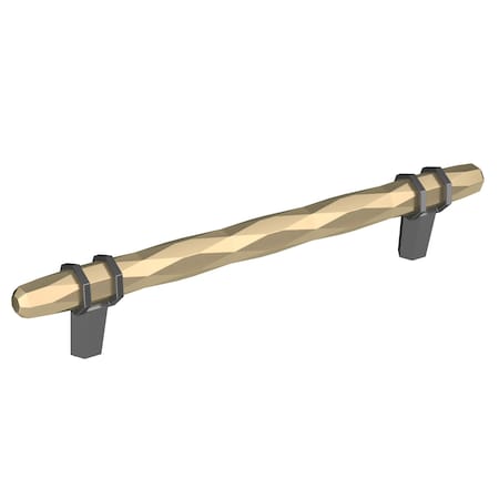 Amerock London 6-5/16 in 160 mm Center-to-Center Golden Champagne/Black Chrome Cabinet Pull BP36650BBZBCR