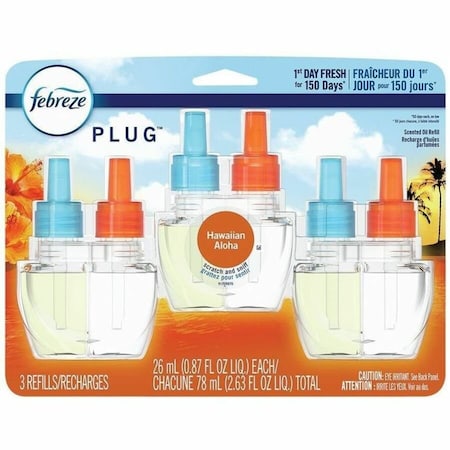 Febreze PLUG Air Freshener Refills, Hawaiian Aloha, 0.87 oz, 3PK 54345
