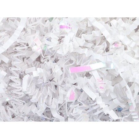 Nashville Wraps White & Iridescent Crinkle Cut Shredded Paper, 8 oz Bag ZF08WI