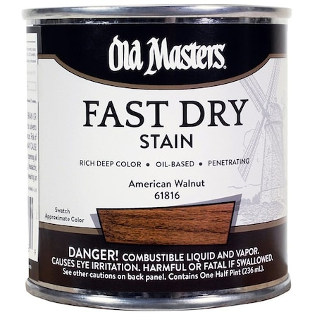 Fast Dry Stain 1/2 Pt Old Masters American Walnut Interior Oil-Based Wood Stain 61816