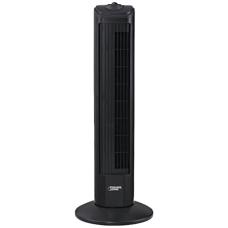 Powerzone PowerZone TF-28B Oscillating Fan Tower, 3-Speed, 120 V, Black TF-28B