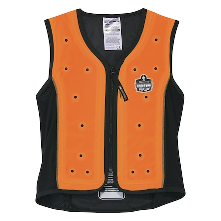 Ergodyne XL Orange Dry Evaporative Cooling Vest - Zipper 6685