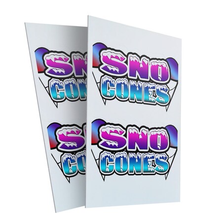 Signmission Sno Cones, Plastic Signs Only 24 Inch x 36 Inch, Corrugated Plastic, 2PK CSB-2436-2PACK-Sno Cones