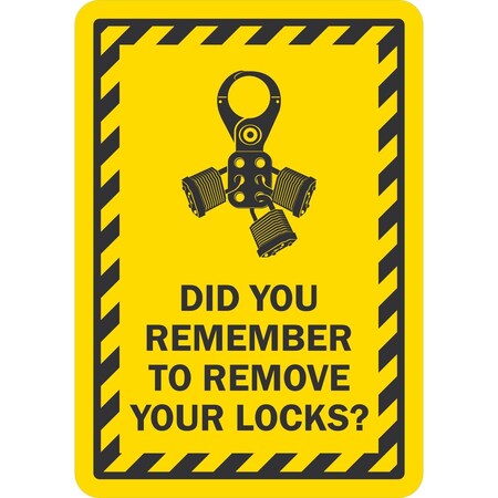 Lyle Did You Remember To Remove Your Locks (With Locks &, 7x10, Non-Reflective, Yellow G-17053-NA_7x10