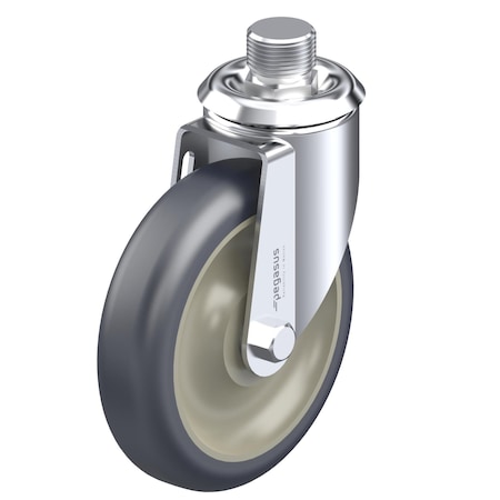 Pegasus Caster, Swivl Stem, Gray Urethane, 300 lb. P12S-UP050D-SP