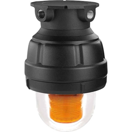 Federal Signal Warning Light, Amber, LED, 24V AC/DC, 60 FPM, 8 13/16 in Dia., Ceiling, Pendant, Wall 27XL-024A-MOD