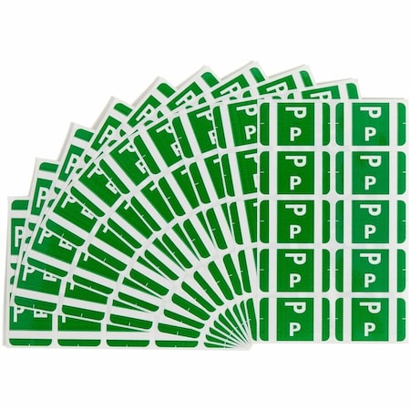 Smead Alpha-Z Color-Coded Second Letter Labels- Letter P- Dark Green, 100PK 67186