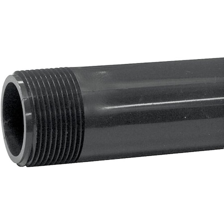 Genova LASCO 212050BC Pipe Nipple, 114 in, PVC, Gray, SCH 80 Schedule, 5 in L 212050-BC