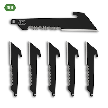 Outdoor Edge Cutlery 3.0" UTILITY W/ SERRATIONS BLADE PACK, Tumbled, 6PK RRUS30K-6C