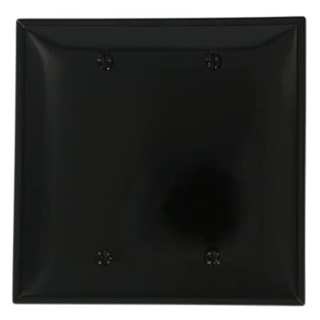 Leviton Blank Wallplate, Midway Size, Gang 2, Black PJ23-E