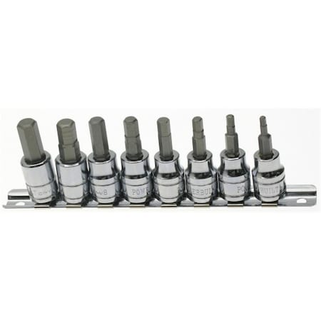 Alltrade 8 Piece .38in. Metric Sockets, 8PK 642405