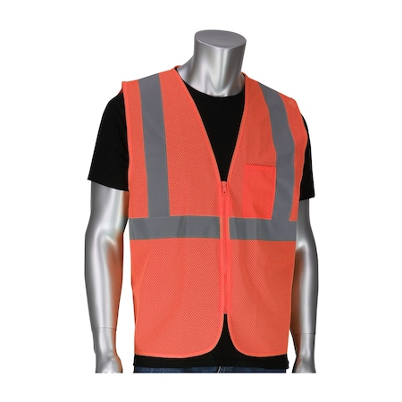 Pip ANSI Type R Class 2 Dual-Sized Value Zipper Mesh Vest 302-V100OR-L/XL
