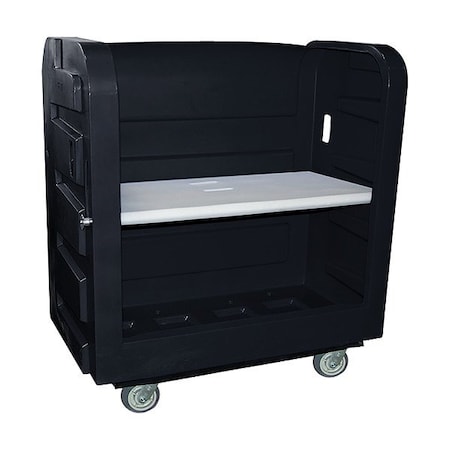 Royal Basket Trucks Linen Cart, Molded Plastic Shelves G36-BKX-TPA-6UNN