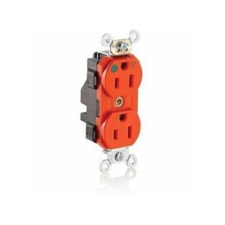 Leviton Lev-Lok Hospital Grade Duplex Receptacle, 15 Amp, 125 Volt M8200-IG
