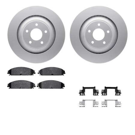 Dynamic Friction Co DFC GEOSPEC Coated Rotors with 5000 Brake Pads - Ceramic and Hardware 4512-40089