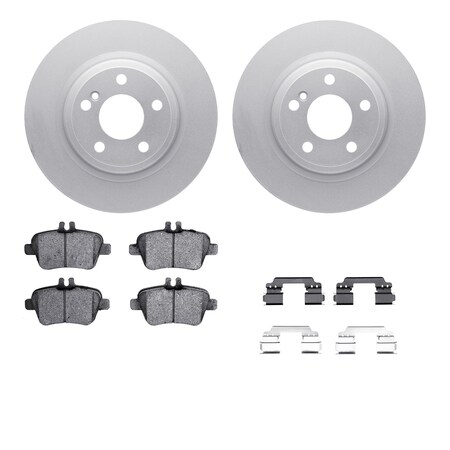 Dynamic Friction Co DFC GEOSPEC Coated Rotors with 5000 Brake Pads - Ceramic and Hardware 4512-63241