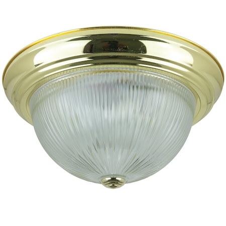 Sunlite 13in. Decorative Dome Ceiling Fixture, Polished Brass Finish, Clear Glass 04580-SU