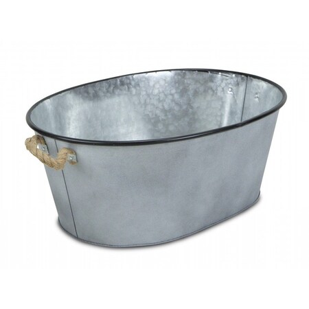 Homeroots 24" Gray And Black Steel Basket 399667