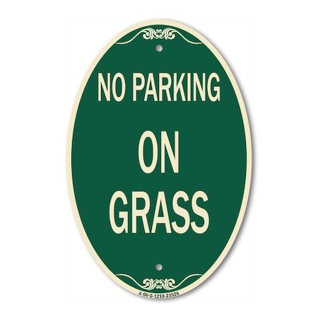 Signmission On Grass, 12 Inch X 18 Inch Architectural Oval, Heavy Gauge Aluminum A-OV-G-1218-23526