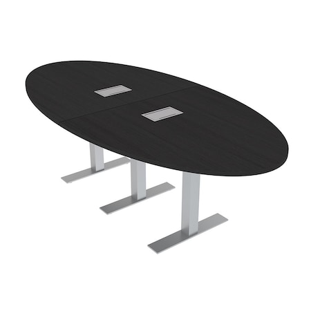 Skutchi Designs 6 Person Conference Table With Power Unit | 8' Oval Table | Harmony Series HAR-OVL-48X96-T-U999ST19-ESIL