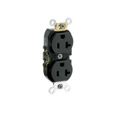 Leviton Commercial Grade Duplex Receptacle, 20 Amp, 125 Volt CR020-E