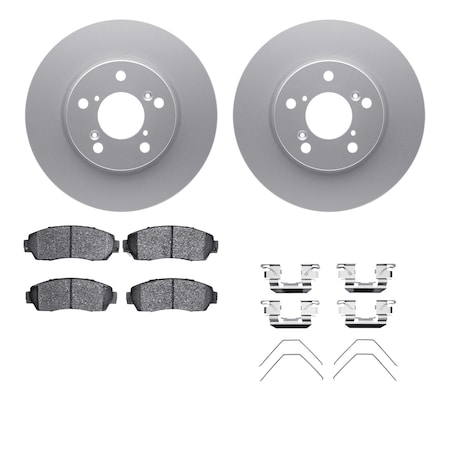 Dynamic Friction Co DFC GEOSPEC Coated Rotors with 5000 Brake Pads - Ceramic and Hardware 4512-59169