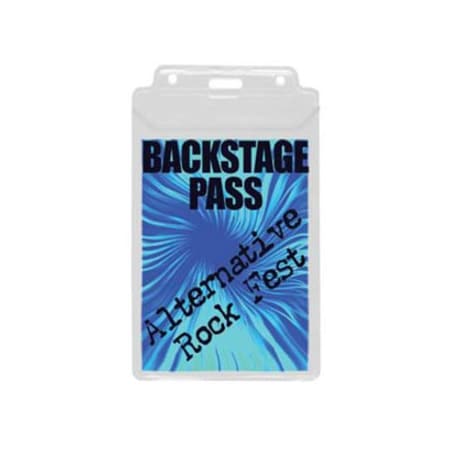 Brady Vertical Top-Load Badge Holder - 6.18" x 4" - Vinyl - 100 / Pack - Clear 1840-1605