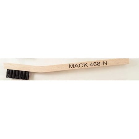Mack Brushes 468 Series Welder Mini Scratch Brush, 7-3/4 in OAL, Nylon, Wood Handle 468/N
