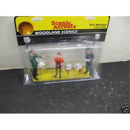 Woodland Scenics G Neds News Stand Figure Set WOO2559