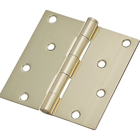 Prosource Square Corner Door Hinge, Steel, Polished Brass, Loose Pin, 180 deg Range of Motion 20339BBX