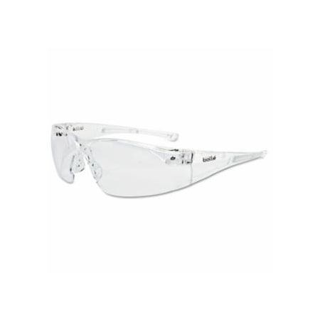 Bolle Safety Rush Series Safety Glasses, Clear Lens, Anti-Fog, Anti-Scratch, Clear Frame, TPR 286-40070