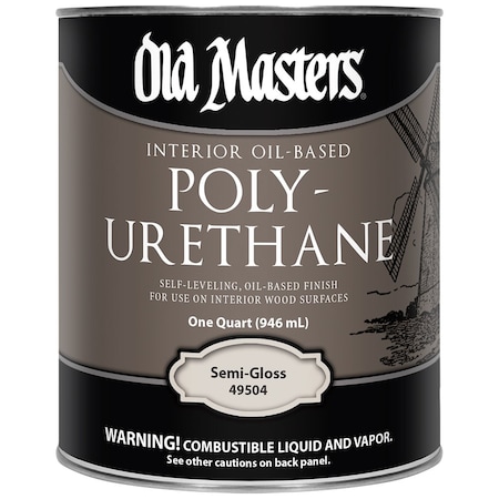 Old Masters Qt Clear Polyurethane Oil-Based Interior Finish, Semi-Gloss 49504