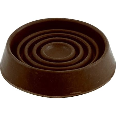 Shepherd Hardware Caster Cup, Round, Rubber, Brown, 3 in L x 3 in W x 1 in H Dimensions 9067