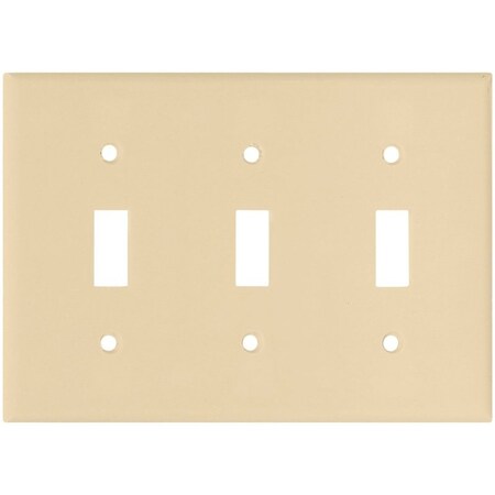 Eaton Wiring Devices Wallplate, 4-1/2 in L, 6.37 in W, 3-Gang, Thermoset Plastic, Ivory 2141V-BOX