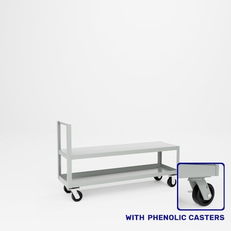 Pucel Single Handle Heavy Duty Truck, 18 in D x 60 in W x 36 in H, Gray 18-TR-60P