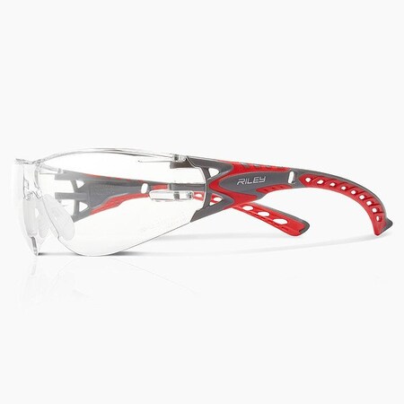 Globus Safety Glasses, Gray/Red, Clear RLY00366