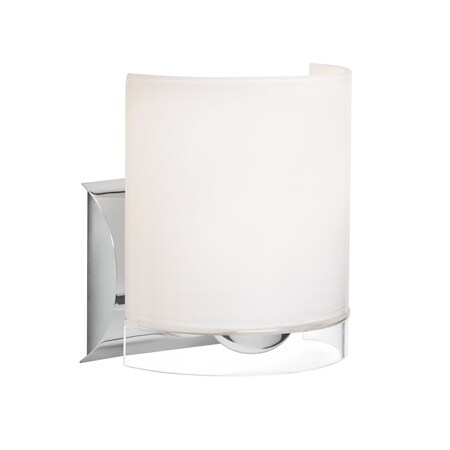 Besa Lighting Celtic Wall Sconce, Opal Glossy/Clear, Chrome Finish, 1x9W LED 1WZ-CELTICCL-LED-CR