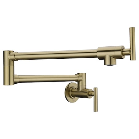Anzzi Braccia Series 24in Wall Mounted Pot Filler in Brushed Brass KF-AZ258BG