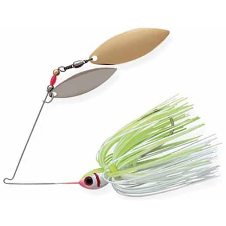 Pradco Lures Booyah Double Willow Spinner bait, 0.5 oz. - White-Chartreuse BYBW12-616