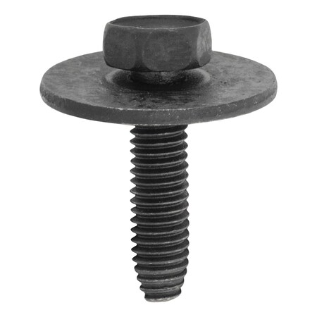 Auveco 6-1.0 x 25mm Hex Head Sems 24mm O.D. - Black Polyseal, 25PK 12323