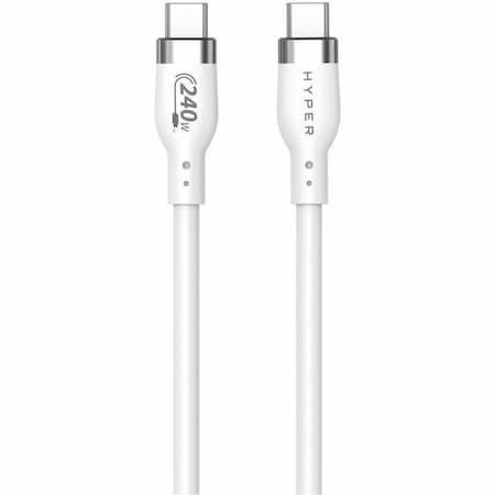 Targus HyperJuice 240W Silicone USB-C to USB-C Cable (6ft/2m) - White HJ4002WHGL