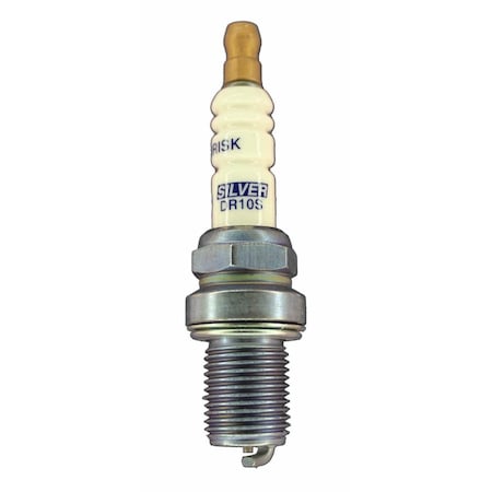 Brisk Silver Racing Spark Plug with Gasket Seat, 14 mm Thread - 19 mm Reach BSKDR10S