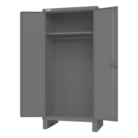Durham Mfg Cabinet, 1 Shelf, Hanger Bar, Gray 3702HB-1S-95