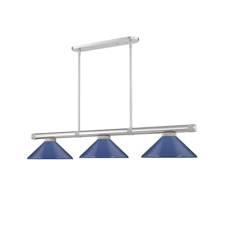 Z-Lite Vanguard Brushed Nickel 3 Light Billiard 3050-3BN-MNB